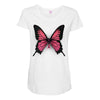 breast cancer butterfly Maternity Scoop Neck T-shirt