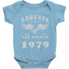 legends are born in 1979 hoodie 7 Baby Onesie