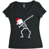 skeleton dabbing christmas Women's Triblend Scoop T-shirt