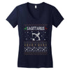 sagittarius christmas ugly sweater Women's V-Neck T-Shirt