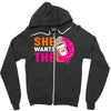 She Wants The D - Dunkin Donuts Zipper Hoodie