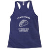 fitness fit taco in my mouth funny food eating healthy exercise gym Racerback Tank