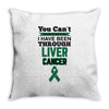 you can't scare or beat me i have been through liver cancer Throw Pillow