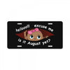 August Peeking Out Baby Girl License Plate