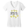 chicks all over me Women's V-Neck T-Shirt