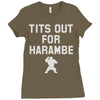 tits out for harambe Ladies Fitted T-Shirt
