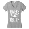 ow divers do it deeper Women's V-Neck T-Shirt