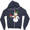 smiling snowman holding out christmas Zipper Hoodie