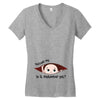 September Peeking Out Baby Boy Women's V-Neck T-Shirt