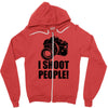 i shoot people t shirt funny photographer tee camera photography digit Zipper Hoodie