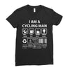 I Am A Cycling Man white letter Ladies Fitted T-Shirt