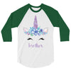 birthday unicorn family series brother 3/4 Sleeve Shirt