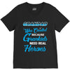 Grandad Was Created because Grankids Need Real Heroes V-Neck Tee