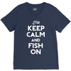keep calm and fish on V-Neck Tee