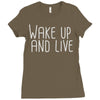 wake up and live Ladies Fitted T-Shirt