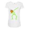 pumpkin skeleton dabbing Maternity Scoop Neck T-shirt