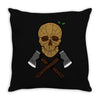 skull wood Throw Pillow