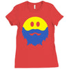 bearded smiley face Ladies Fitted T-Shirt