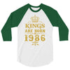 kings are born in 1986 3/4 Sleeve Shirt