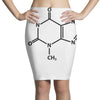Caffeine Molecule Pencil Skirts