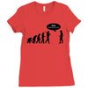 stop following me funny darwins evolution parody mens white t shirt Ladies Fitted T-Shirt