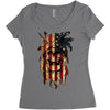 skull us flag Women's Triblend Scoop T-shirt