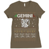 santa gemini christmas ugly t shirts Ladies Fitted T-Shirt