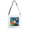 Totoro Van Gogh Parody Adjustable Strap Totes