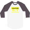caution zombies crossing t shirt x large funny walking brains awesome 3/4 Sleeve Shirt