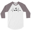 Heart Rhythm Music 3/4 Sleeve Shirt