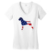 patriotic boxer Women's V-Neck T-Shirt