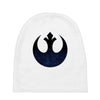 rebel logo with space pattern Baby Beanies