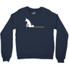 unicorn scooting on the floor Crewneck Sweatshirt