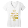 kings are born in 1990 Women's V-Neck T-Shirt