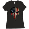 skull us flag Ladies Fitted T-Shirt