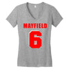 baker mayfield new jersey number Women's V-Neck T-Shirt