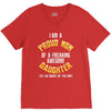 i'm a proud mom of a freaking awesome daughter V-Neck Tee