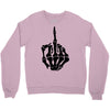 middle finger skeleton bone skull grafitti art Crewneck Sweatshirt