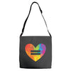 Rainbow Equality Heart Adjustable Strap Totes