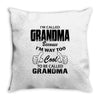I&rsquo;m Called Grandma Because I&rsquo;m Way Too Cool To Be Called Grandma Throw Pillow