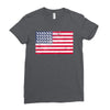 t-rex vintage american flag Ladies Fitted T-Shirt