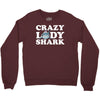 crazy lady shark Crewneck Sweatshirt