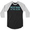 west ham in the blood retro style new 3/4 Sleeve Shirt