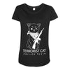 terrorist cat Maternity Scoop Neck T-shirt
