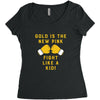 Gold Is The New Pink Fight Like A Kid! Women's Triblend Scoop T-shirt