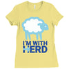 i m with herd Ladies Fitted T-Shirt