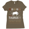 santa taurus christmas ugly t shirts Ladies Fitted T-Shirt