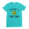 world's best sister with flowers Ladies Fitted T-Shirt
