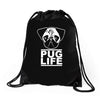 pug life Drawstring Bags