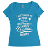 drink wine &amp; watch christmas movies Women's Triblend Scoop T-shirt